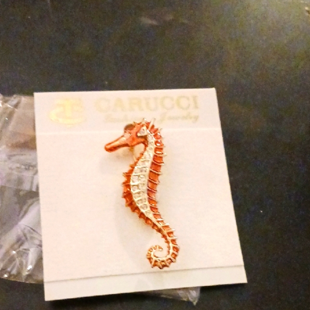 Carucci Rose Gold Seahorse Brooch